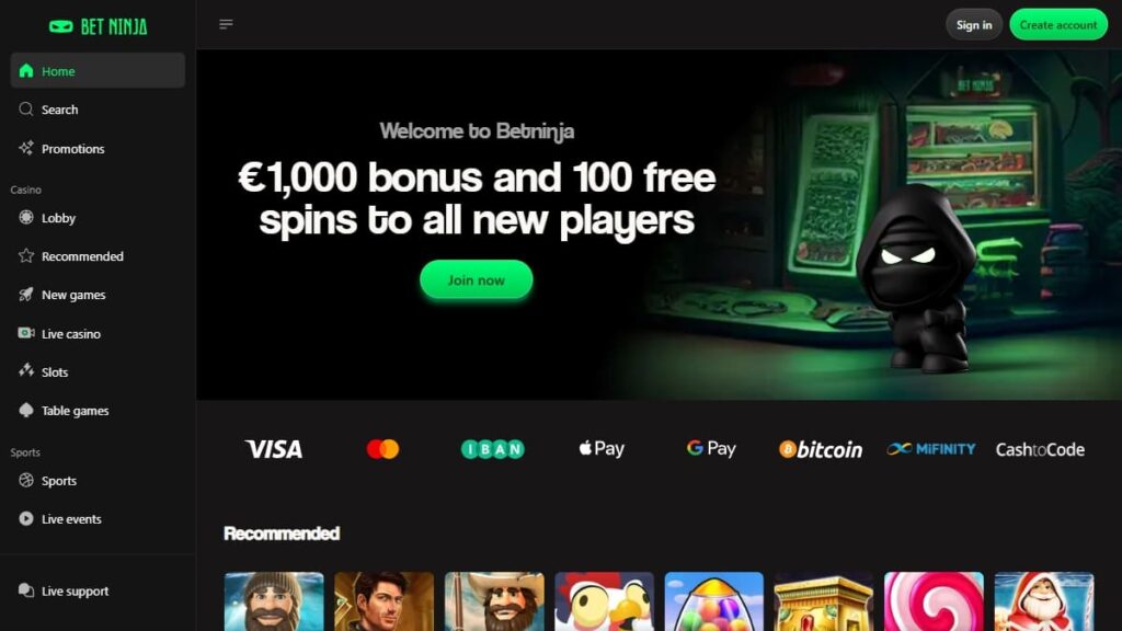 betninja no cruks casino homepage